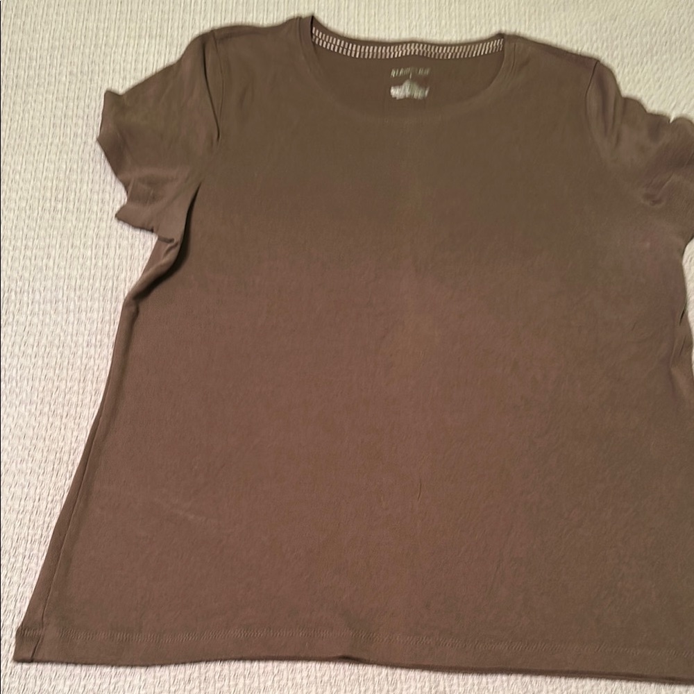 St. John's Bay Brown Boxy Short Sleeve T-Shirt